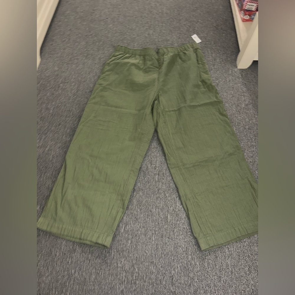 NWT Old Navy Olive Green wide leg linen pants